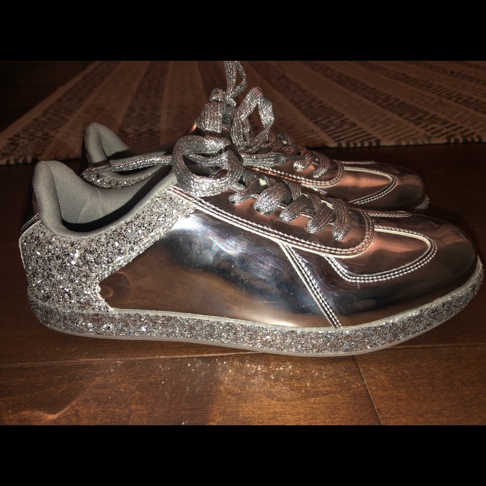 silver sneakers NEVER WORN